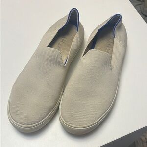 Cream Rothy Slip-On Loafers with Rubber Sole